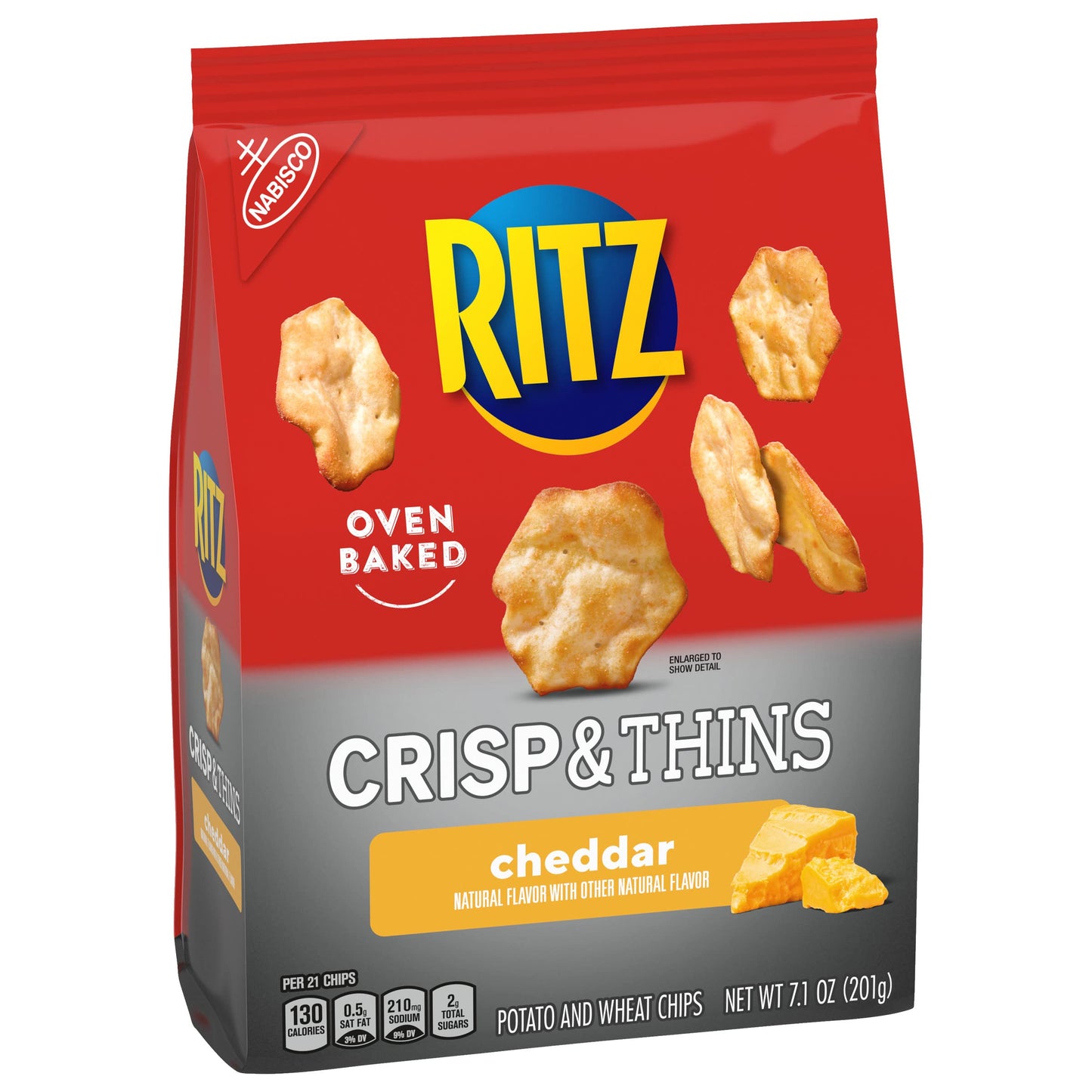 RITZ Crisp And Thins Cheddar Chips, 7.1 Oz 201g - Cheddar Ritz Crisps!