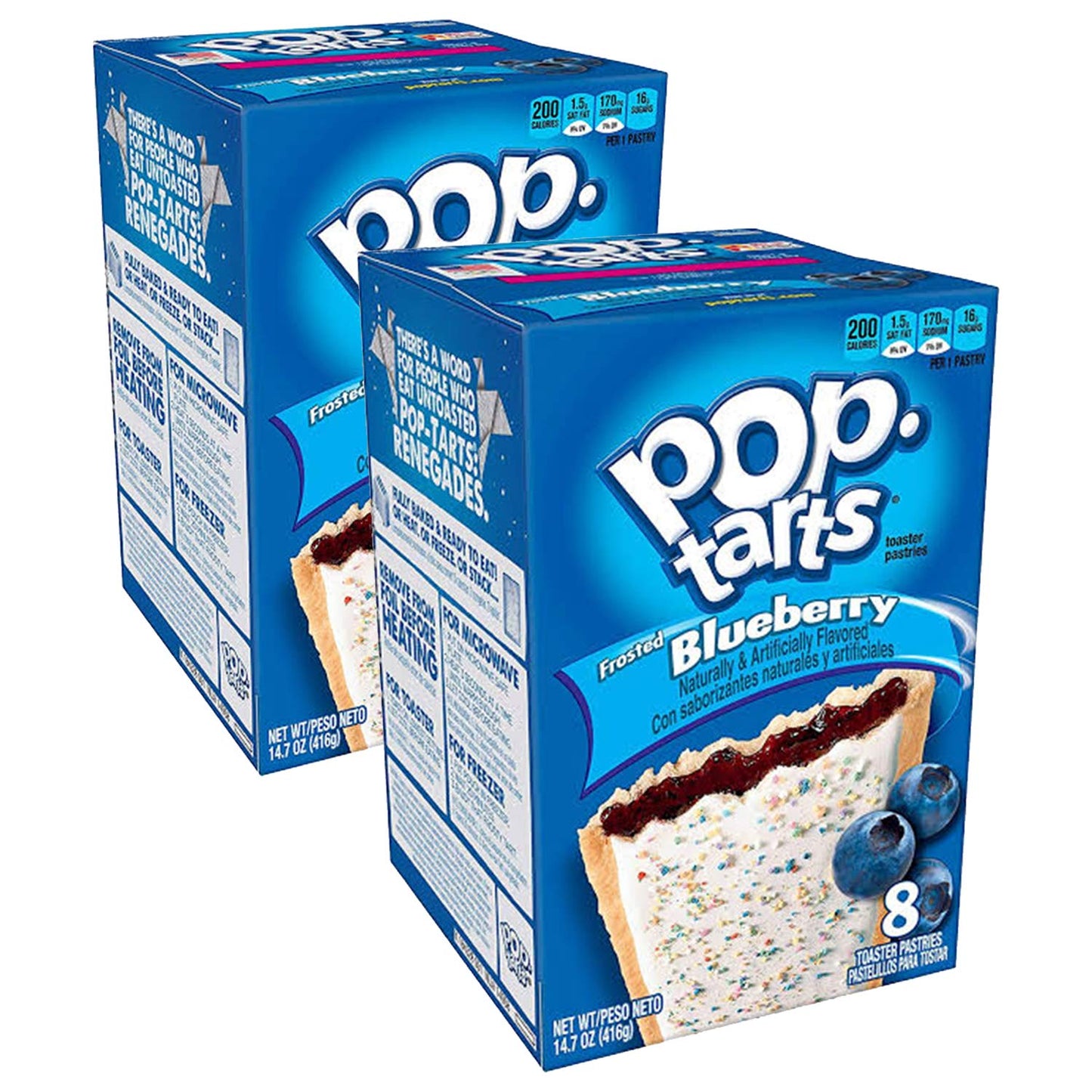 Pop Tarts Frosted Blueberry Pack of 2 Pouch, 2 x 416 g - "Double blueberry delight!"