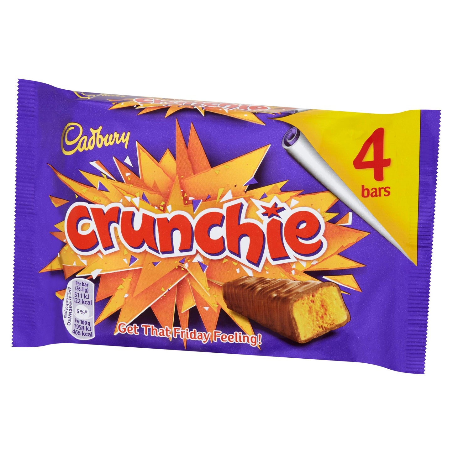 Cadbury Crunchie 4 Chocolate bar 104.4g - Honeycomb crunch