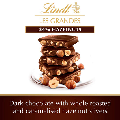 LINDT LES GRAND Hazelnuts Dark Chocolate, 150g