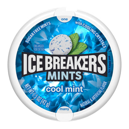 Ice Breakers Mints Coolmint Sugar Free Mints with Cooling Crystals, 1.5 oz ℮ 42 g, 8 Pack - Eight packs of coolmint mints with cooling crystals, sugar-free, 42g each.