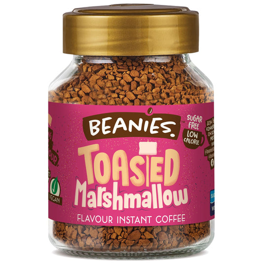 Beanies | Instant Flavoured Coffee | Toasted Marshmallow | Low Calorie, Sugar Free | 50 g | Pack of 1 - Toasty marshmallow magic