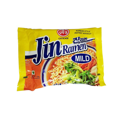 Ottogi Jin Ramen Korean Style Vegetarian Instant Noodles Mild Flavor, 120g (Pack of 2) The Product Of Korea - "Quick Korean noodles!"