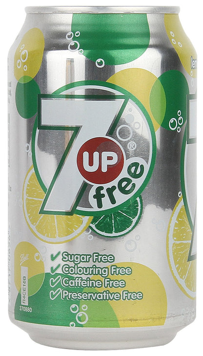 7 Up Free Sugar Free Lemon Flavored Soda, 330ml - Crisp and Refreshing!