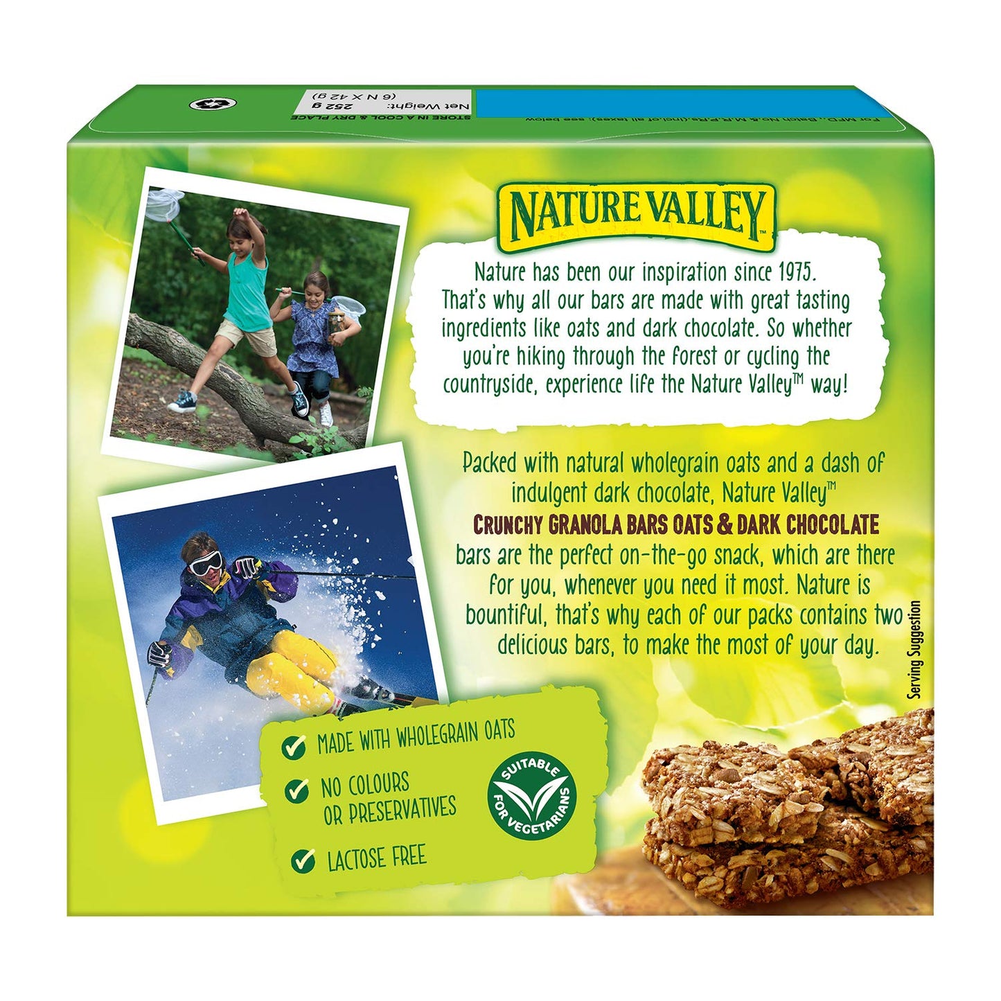 Nature Valley Crunchy Granola Bars|Multigrain Energy Bars|No Artificial Flavours|Contains Whole Grain Oats & Dark Chocolate, 252Gram (12 Bars-Pack Of 6) - "Dark Chocolate Crunch!"