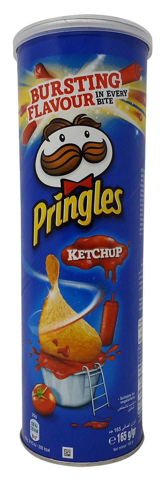 Pringles Chips - Ketchup, 165g Tin - Ketchup-flavored Pringles!