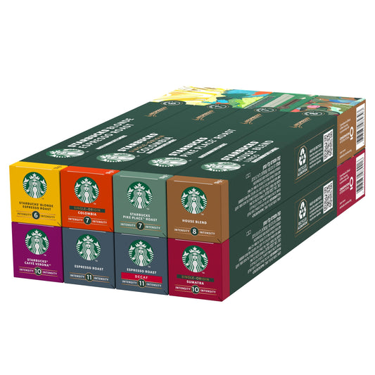 Starbucks Variety Pack 8 Flavour By Nespresso Coffee Pods(Pack Of 8, Total 80 Capsules),440 Grams