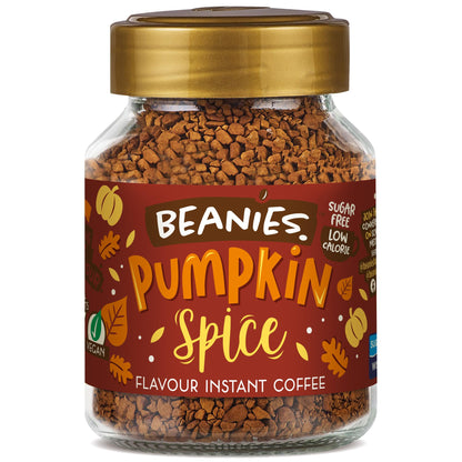 Beanies Instant Flavoured Coffee - Pumpkin Spice, 50g | Low Calorie, Sugar Free | 50 g | Pack of 1 - Autumn in a cup