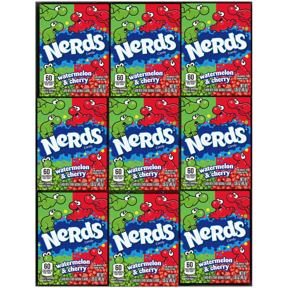 Wonka Nerds Watermelon and Wild Cherry - Pack of 36, 1.65-Ounce Packets - Experience the Ultimate Flavor Fusion!