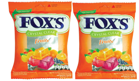 Nestle Fox's Crystal Clear Fruits 90g each-Pack of 2 - "Fox's Crystal Clear Fruits - Pack of 2, 90g Each of Fruity Goodness!"