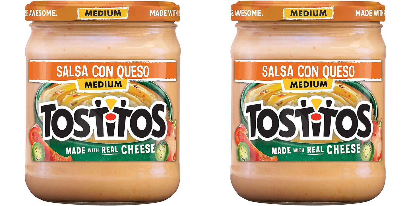 Tostitos Dips, Medium Con Queso Dip, 15 oz Pack of 2