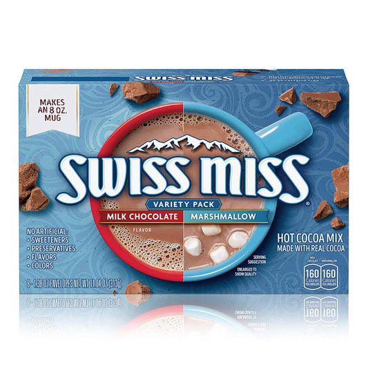 Swiss Miss Variety Pack Milk Chocolate, Marshmallow Hot Cocoa Mix (33% Larger Mug), 313 g