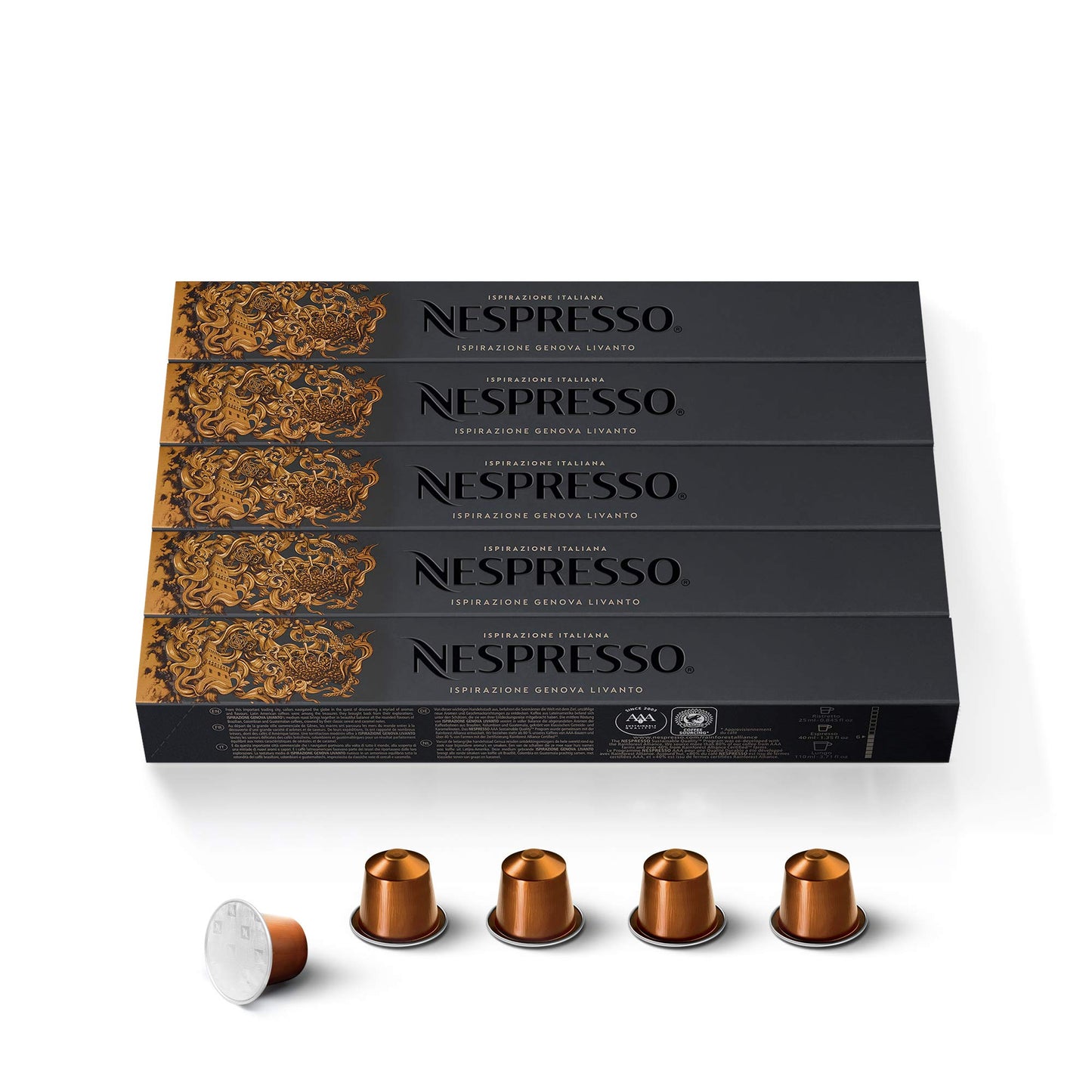 Nespresso Livanto Coffee Capsules 50 Pods, Box, Pack of 1 - "Livanto Coffee Capsules - 50 Pods of Smooth Perfection!"