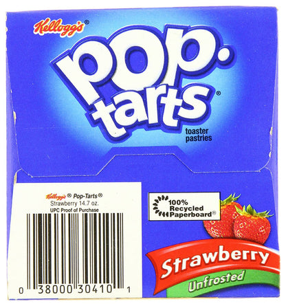 Pop Tarts Unfrosted Strawberry, 2 x 384 g - "Double the unfrosted strawberry delight!"