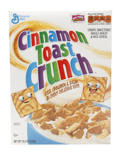 General Mills Cinnamon Toast Crunch - 345g Carton - Start your day with the sweet and spicy flavor of Cinnamon Toast Crunch