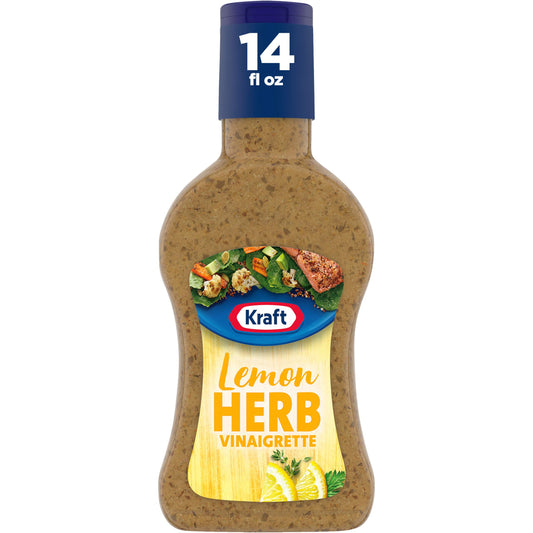 Kraft Lemon Herb Vinaigrette Salad Dressing 14 oz 414 ml - "Zesty Lemon Herb!"