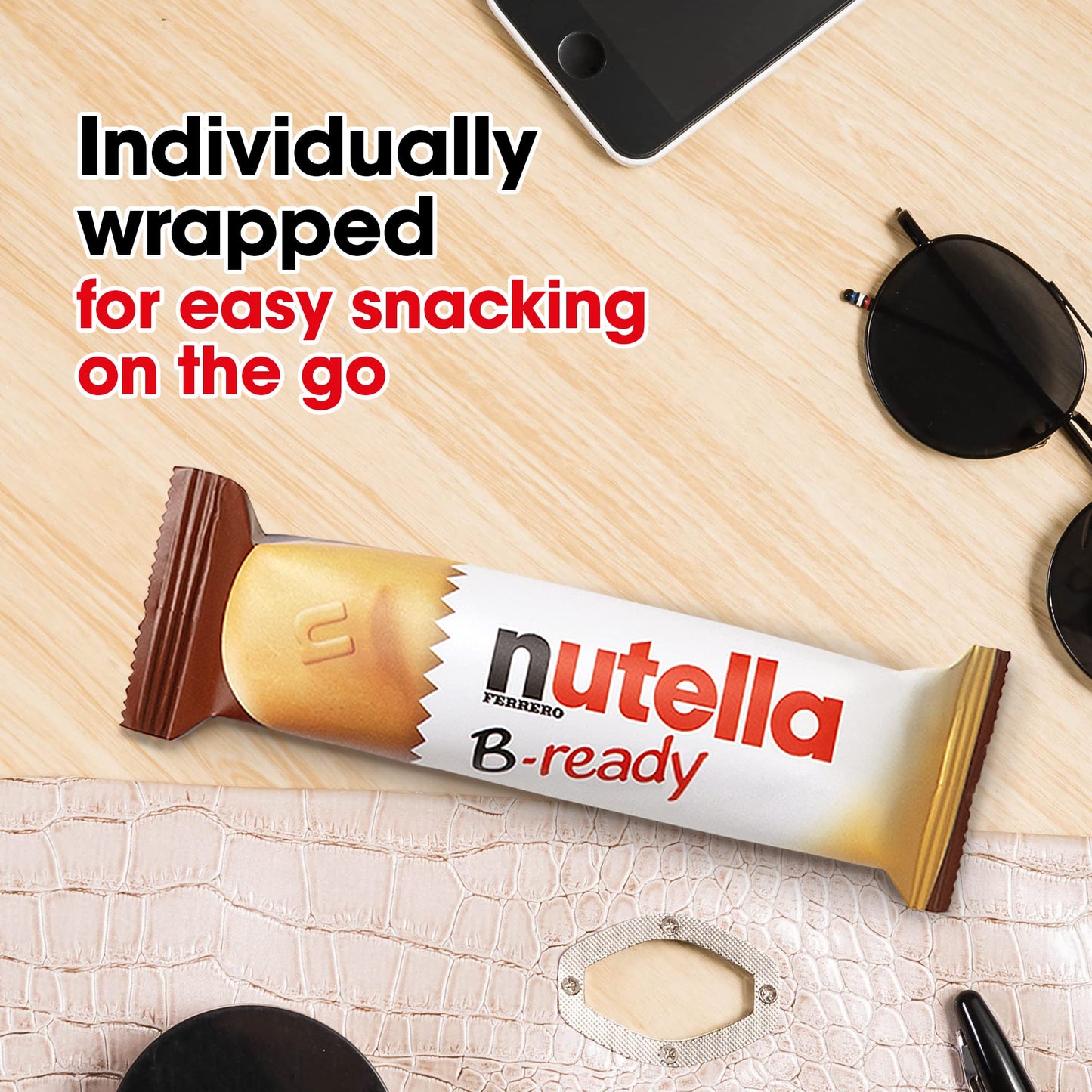 Nutella B-Ready Wafer Filled, 22 g - "Crunchy Nutella delight!"