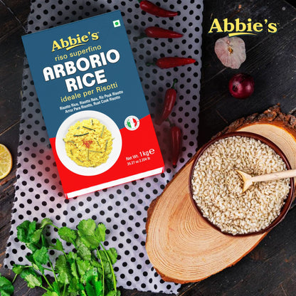 Abbie's Italian Arborio Rice, Produced In Italy, 1kg Vacuum Packed - Perfect Rice for Risotto - Italian Culinary Perfection!