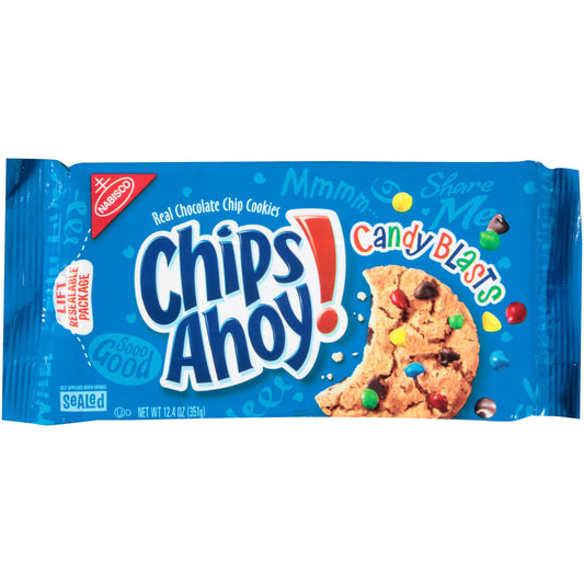 Nabisco Ahoy Candy Blast Chocolate Chips Cookies - 351g - "Candy Blast Cookie Fun!"