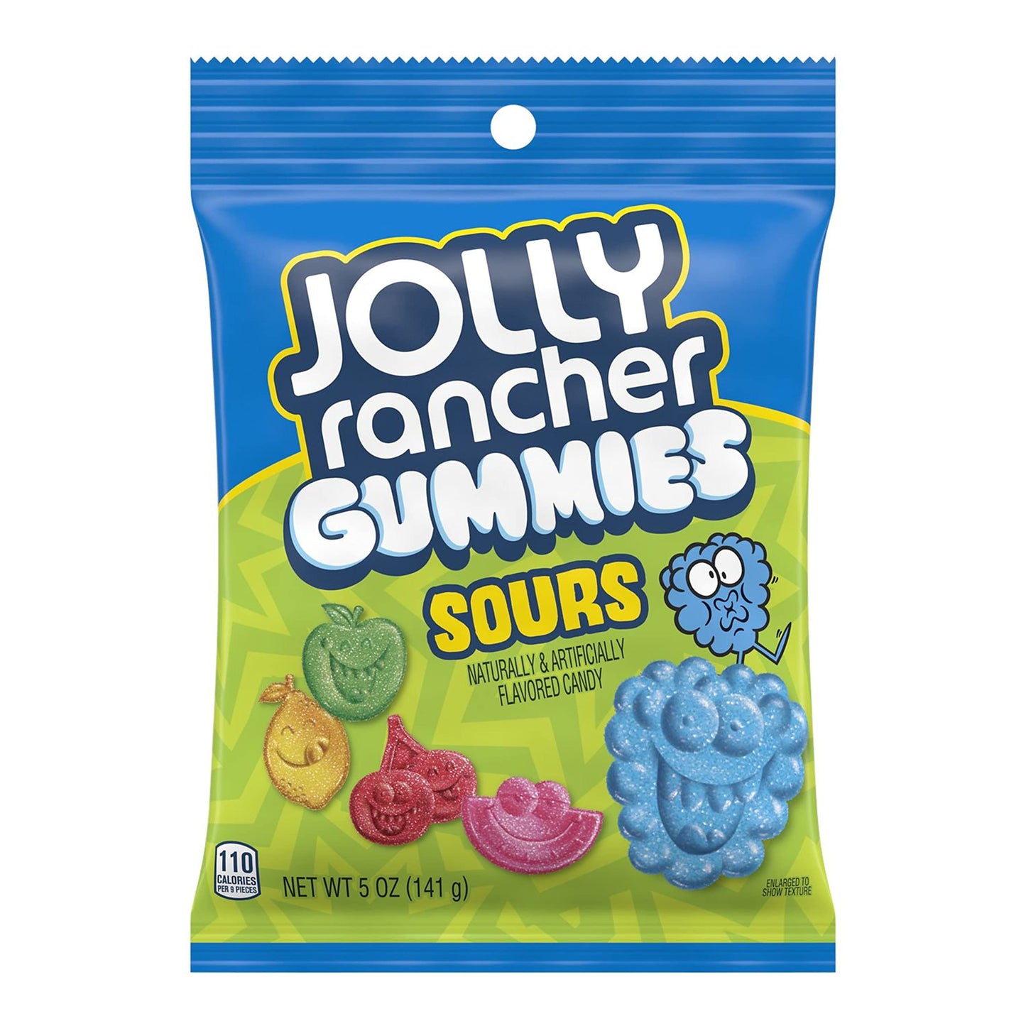 JOLLY RANCHER Gummies Sour Fruit Flavors Candy, 5 Oz, Blue & Green, 141g - Tangy and tasty JOLLY RANCHER Gummies Sour Fruit Flavors, 141g.