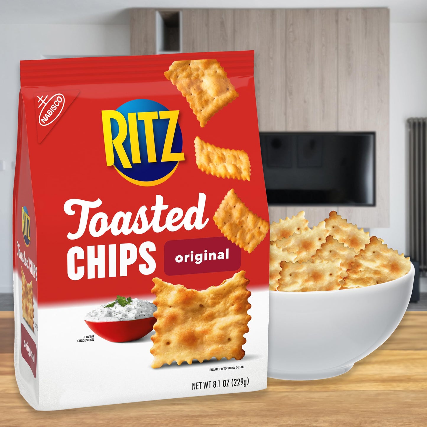 Ritz Toasted Chips Original 55% Less Fat Oven Baked 229g - Original Baked Goodness!