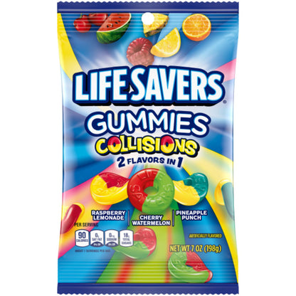 Gummi Savers Lifesavers Gummies Collisions Assorted Flavors, 7 oz - Enjoy a burst of fruity flavors in every bite.