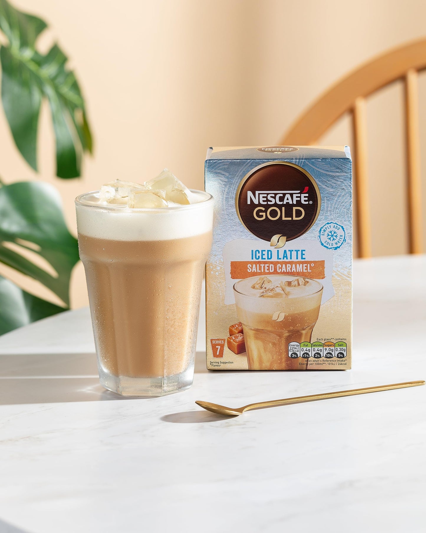 NESCAFÉ GOLD Iced Salted Caramel Latte 7 Serves - "Iced Salted Caramel Latte - Seven Servings of Chill!"