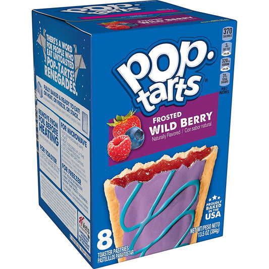 Pop Tarts Frosted Wild Berry 8 Toaster Pasties 384g - "Wild berry frosted fun!"