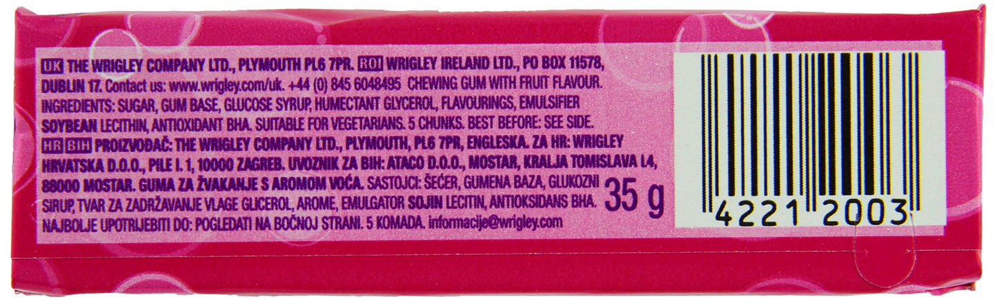 Hubba Bubba Wrigley's Original Flavour Chunky and Bubbly Bubble Gum, 1.23 oz / 35 g, 20 Pack - Twenty packs of original flavor Wrigley's bubble gum, 35g each.