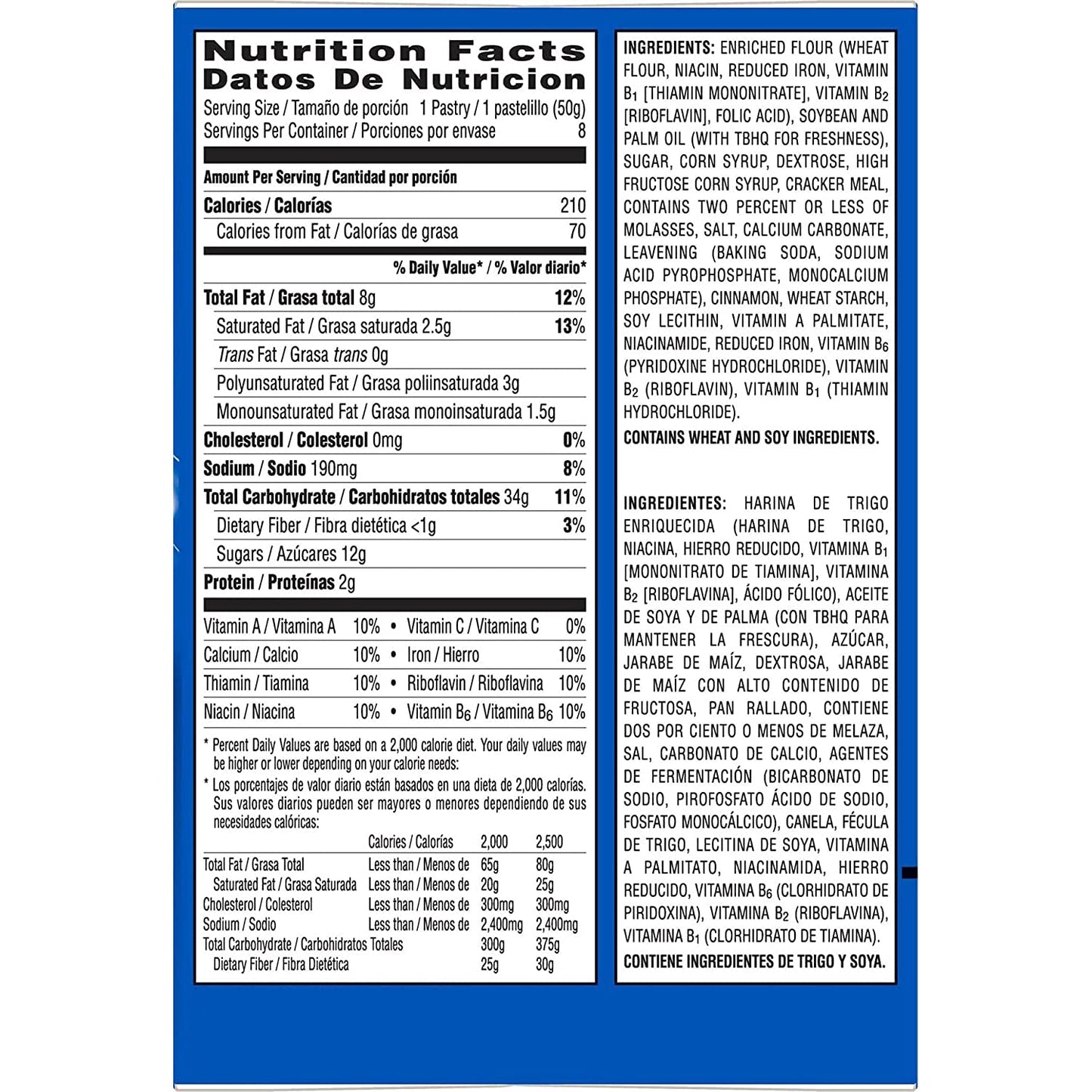 Pop Tarts Unfrosted Brown Sugar & Cinnamon Toaster Pastries Pack of 2 Pouch, 2 x 397 g - "Double pack of unfrosted brown sugar & cinnamon!"