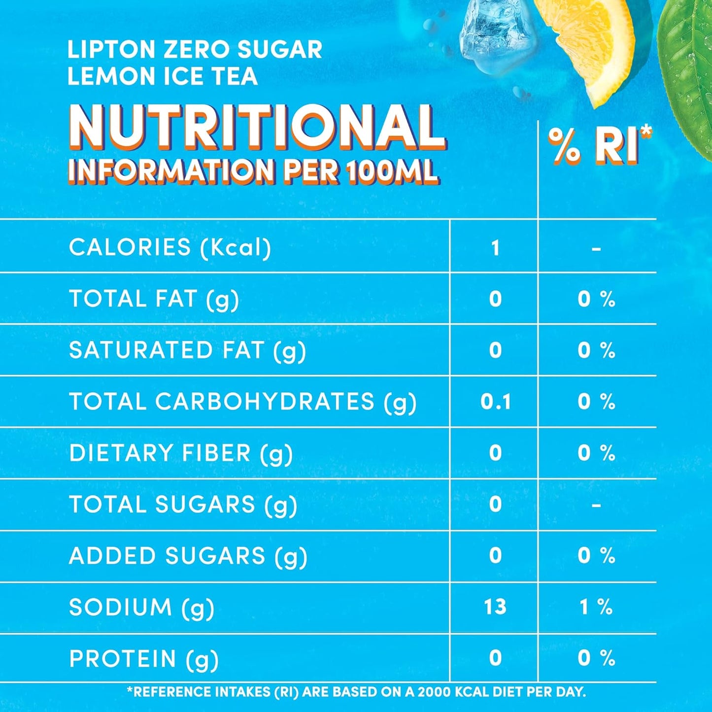 Lipton Zero Sugar, Lemon Iced Tea, 6 x 320 ml