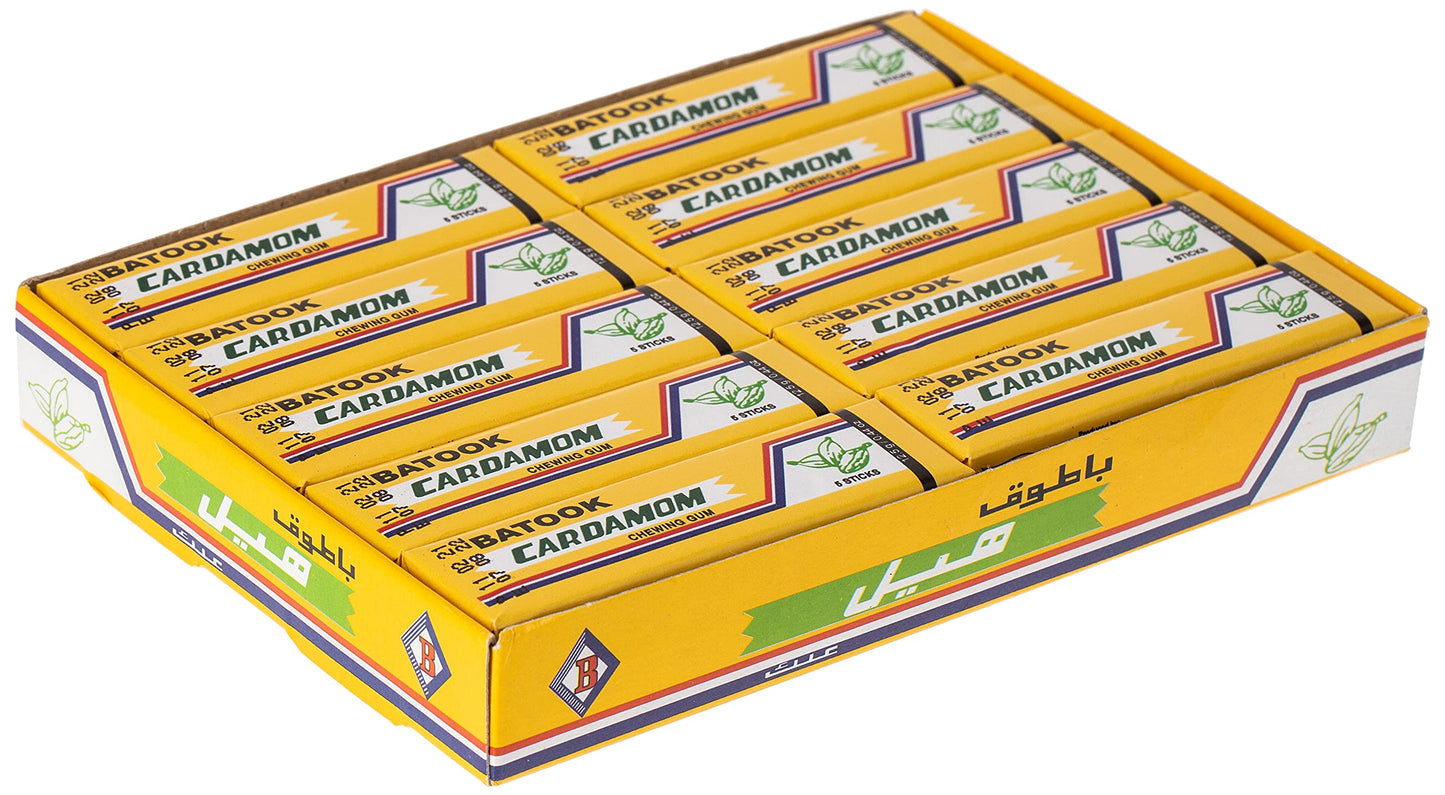 Batook Cardamom Flavoured Chewing Gum, 5 Sticks x 20 Packs, 250 gm - Exotic cardamom chews