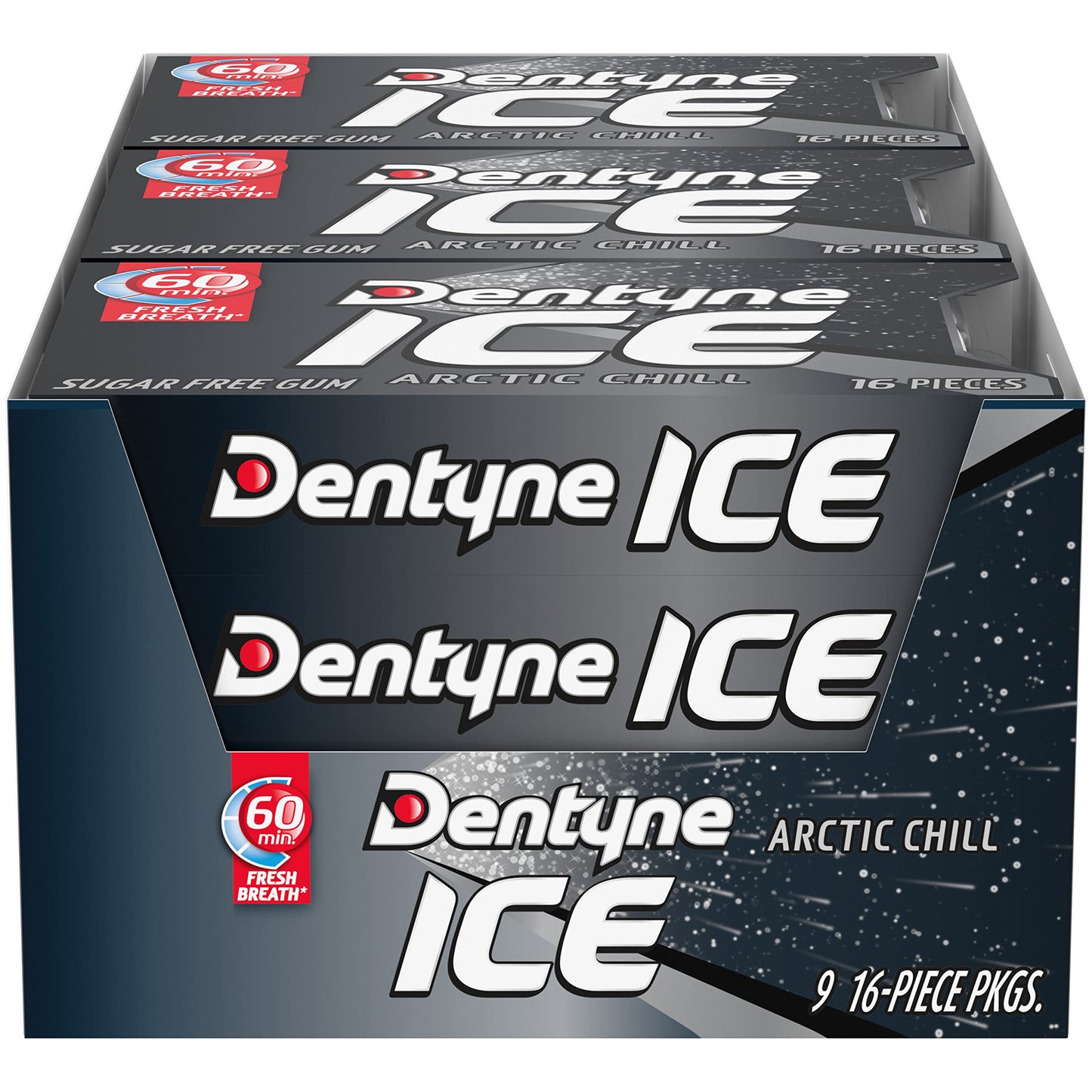 Dentyne Ice Arctic Chill 16 - Count Pack Of 9 - Icy cool freshness!