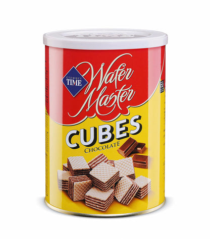 TIME Chocolate Wafer Master Cubes Tin, 220g - Chocolate wafer cubes