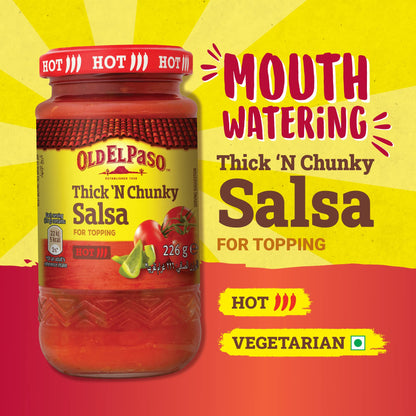 Old El Paso Thick N Chunky Salsa Hot, 226 g - "Hot and chunky!"