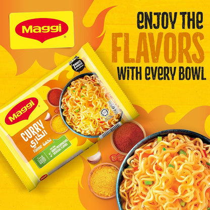 Maggi 2 Minute Imported Noodles - Dubai - 5 Packs Inside (Curry) - "Curry Noodle Fun!"