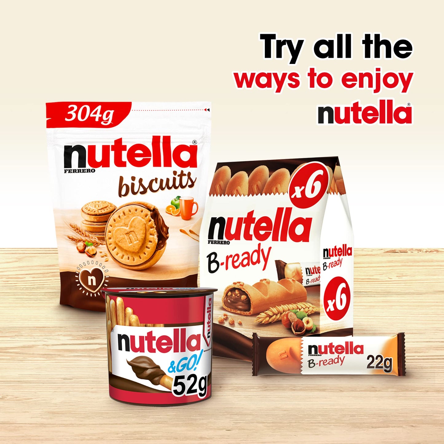 Nutella B-Ready Wafer Filled, 22 g - "Crunchy Nutella delight!"