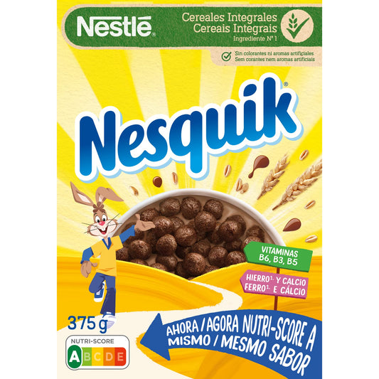 Nestle Nesquik Chocolate Cereals, 375 g - "Nesquik Chocolate Cereals - 375g of Chocolatey Breakfast Cereal!"