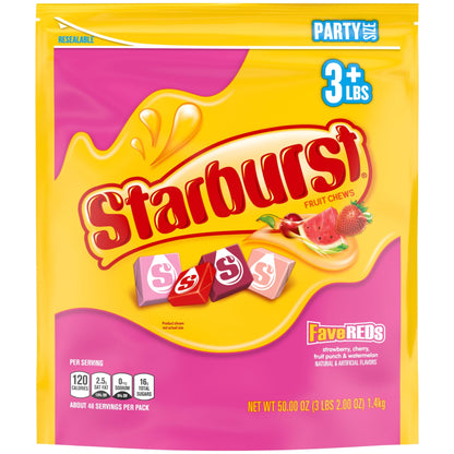 STARBURST FaveREDS Fruit Chews Candy - 15.6 oz Pouch, Assorted Red Flavors, Chewy & Juicy Treats for Snacking