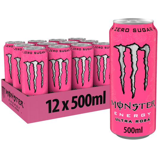 Monster Ultra Rosa, Energy Drink With A Refreshing Grapefruit Flavor - Without Sugar And Without Calories 500ml (Pack Of 12) - "Ultra Rosa Grapefruit!"