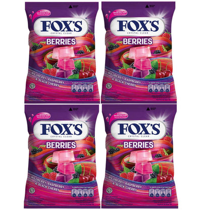 Fox's Crystal Clear Berries Candy (90Gms - Pack Of 4), Fruit - Four-pack berry candy!