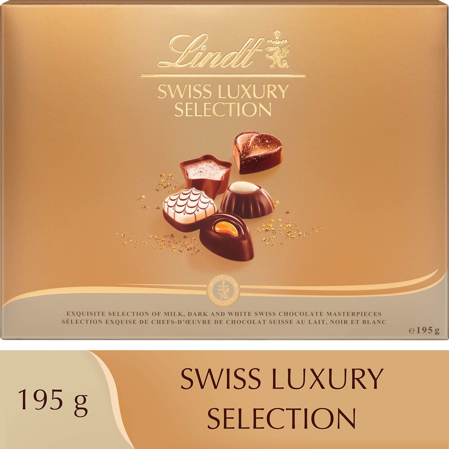 Lindt Swiss Luxury Finest Selection of Dark, Milk and White Chocolate Pralines (195g)