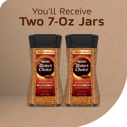 14 Ounce : Nescafe Taster's Choice Instant Coffee - House Blend - 7 Ounce (Pack of 2) - Instant Perfection in Every Cup!