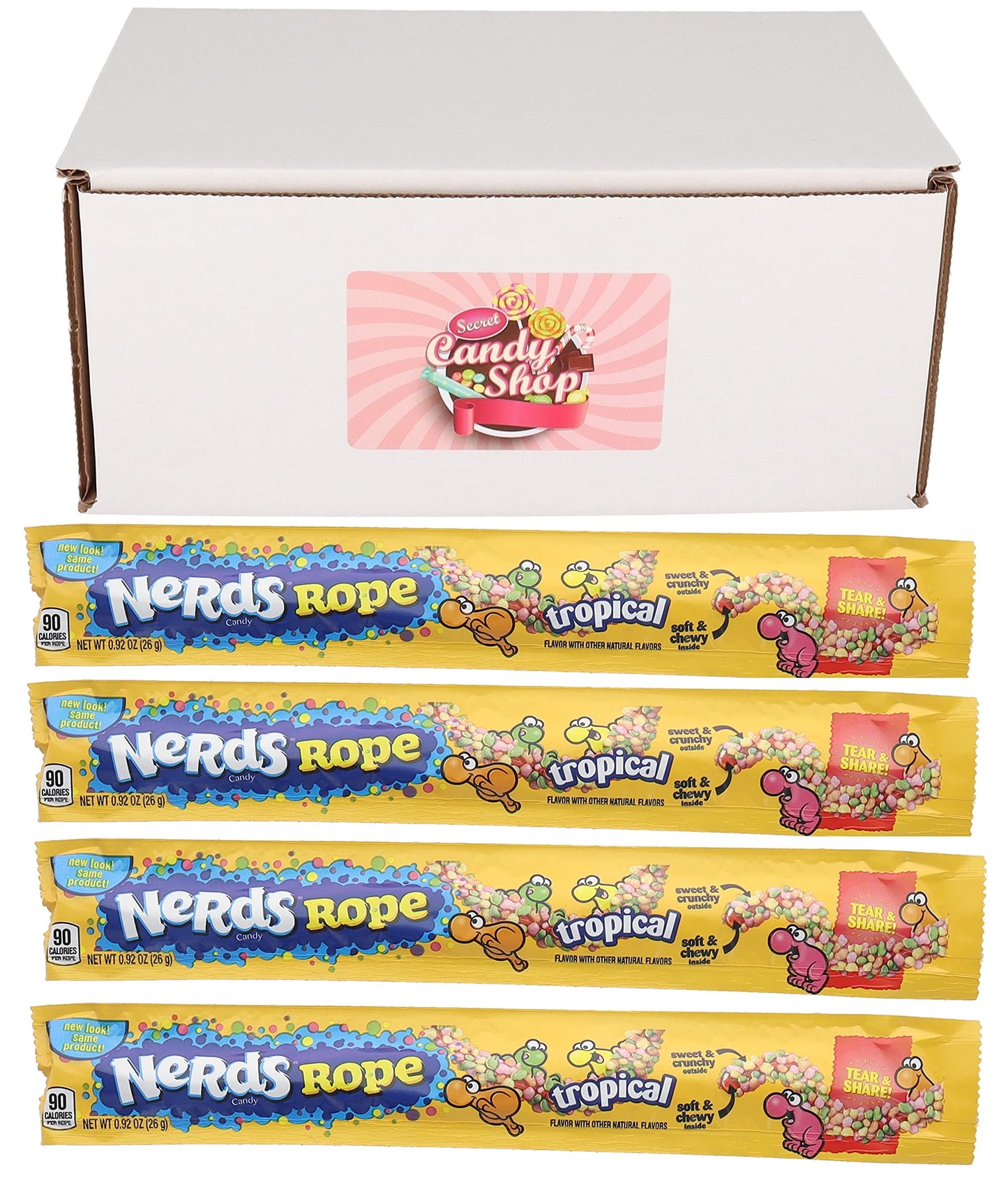 Nerds Rope Candy (Pack of 4) (Tropical) - "Tropical Nerds Rope Delight!"