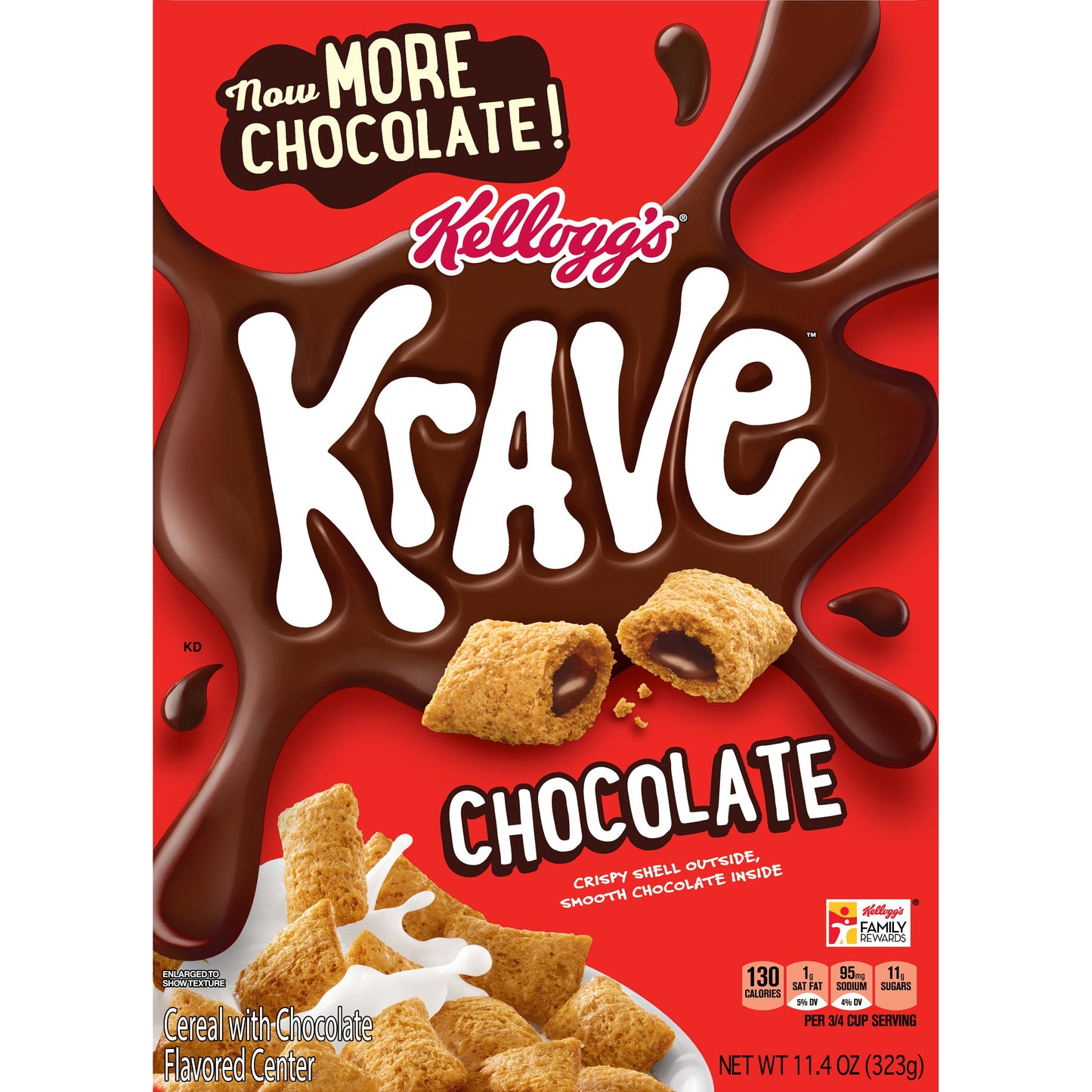 Kellogg's Krave Chocolate (323g) - Indulge your chocolate cravings with Kellogg's Krave Chocolate, 323g.