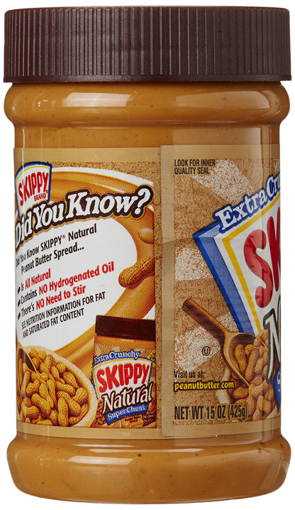 Skippy Peanut Butter Spread Natural Super Chunk 425G