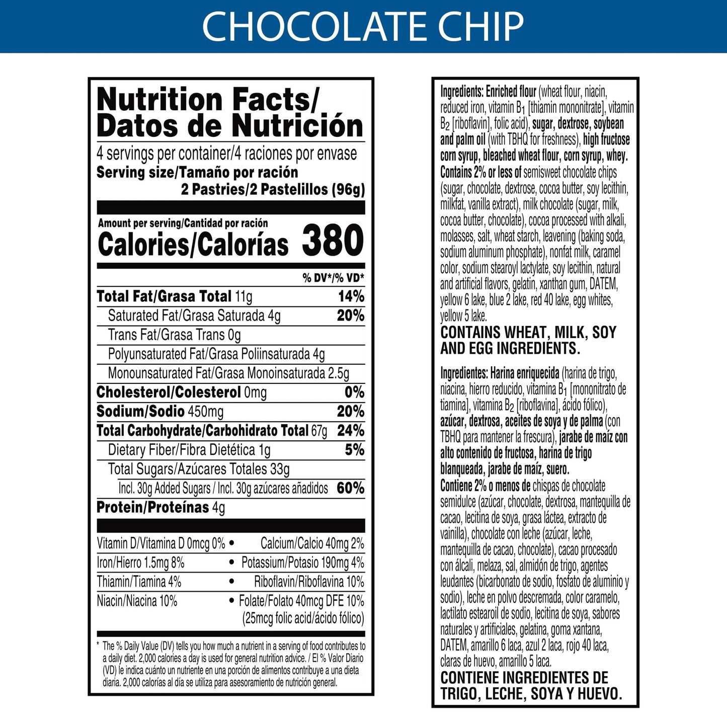 Pop Tarts Frosted Chocolate Chip, 384 g - "Chocolate chip perfection!"