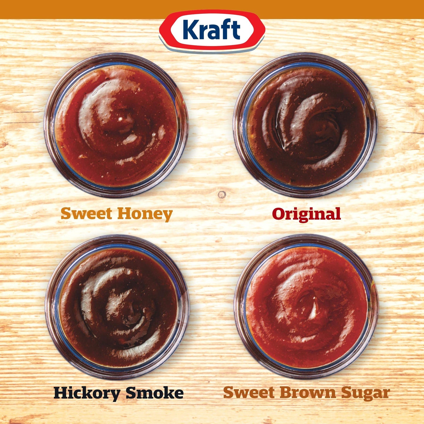 Kraft Slow-Simmered Sweet Honey Barbecue Sauce, 18 oz / 510 g, Blue & White - "Sweet Honey BBQ!"