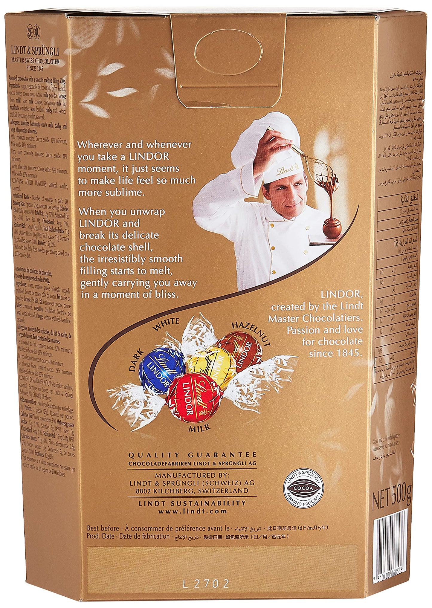 Lindt LINDOR Assorted Chocolate Truffles, 17.64 oz / 500 g