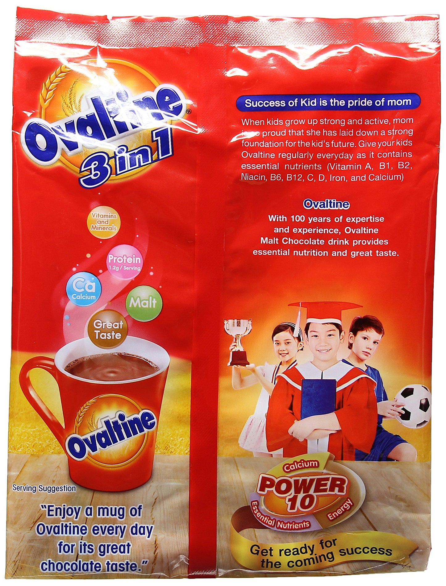 Ovaltine 3 in 1 Malt Drink Chocolate Flavour Packet, 600g - "Chocolate malt drink delight!"